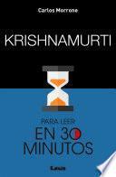 libro Krishnamurti Para Leer En 30 Minutos